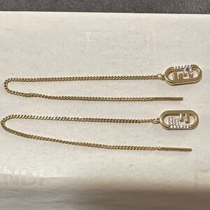 Authentic Fendi Olock Chain Earrings